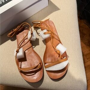 BAMBOO Tan Strappy Sandals